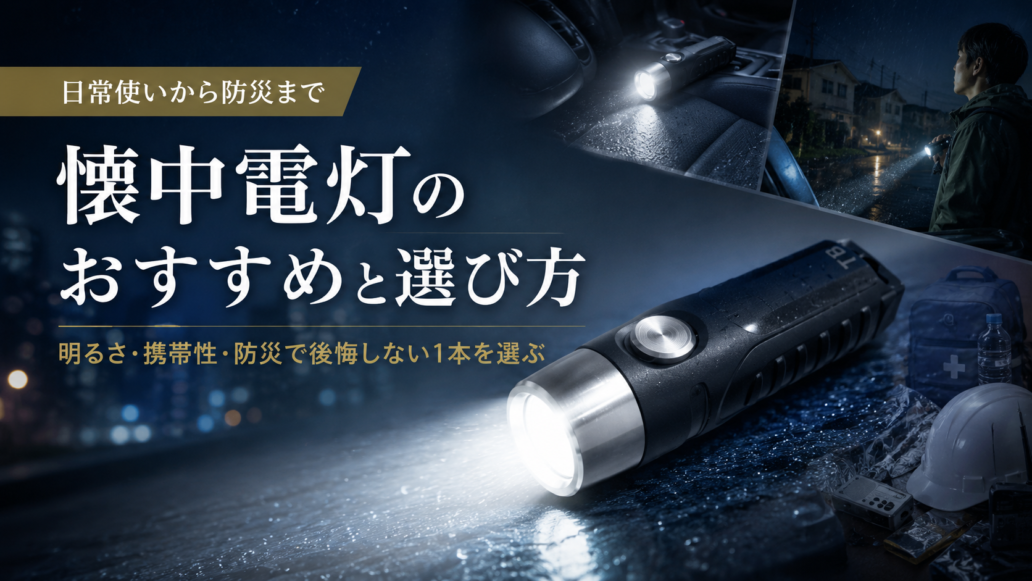 小型LED懐中電灯のおすすめと選び方を日常使い・携帯性・防災の視点で紹介するアイキャッチ画像